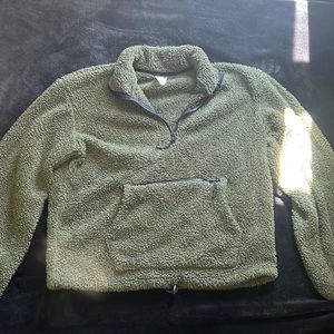 Green teddy pullover
